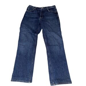 AGOLDE Denim Jeans Women Dark Wash Straight Leg Button Fly Riley